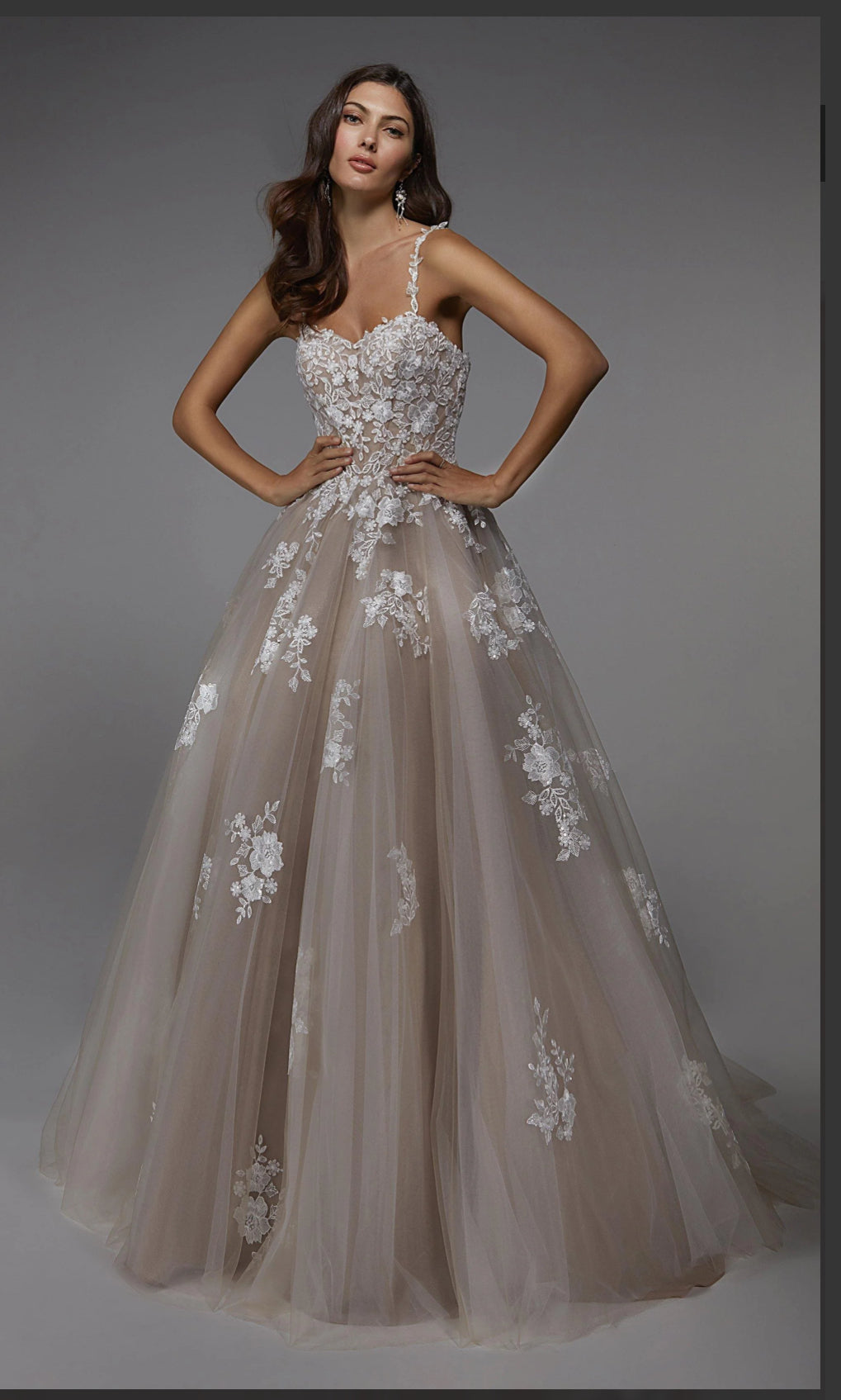 Alyce Paris
Wedding Dress: 5090. Long, Plunging Neckline, Medium Fullness