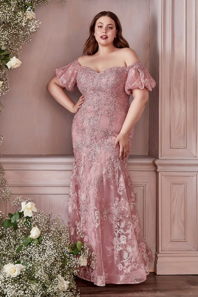 OFF THE SHOULDER MERMAID GOWN-Cinderella CD959C