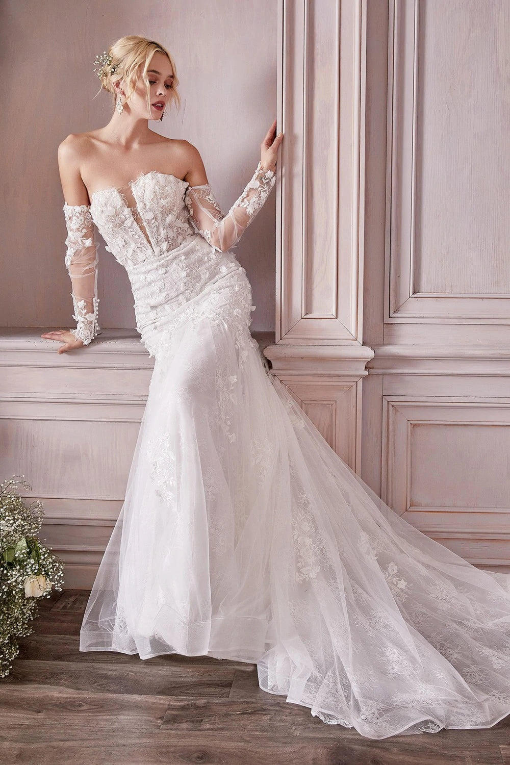 Strapless Mermaid Gown -CD977
