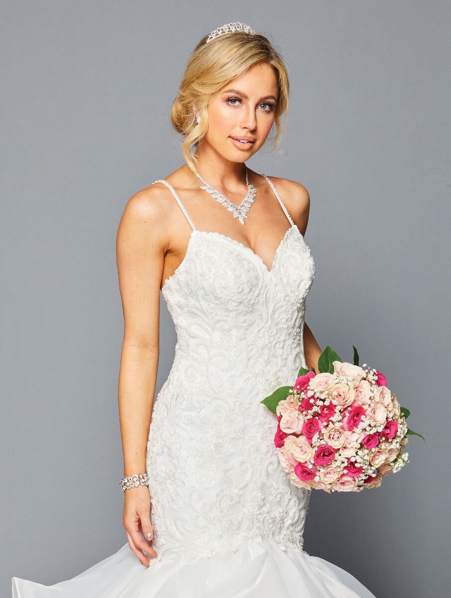 SPAGHETTI STRAP V-NECKLINE MERMAID WEDDING DRESS