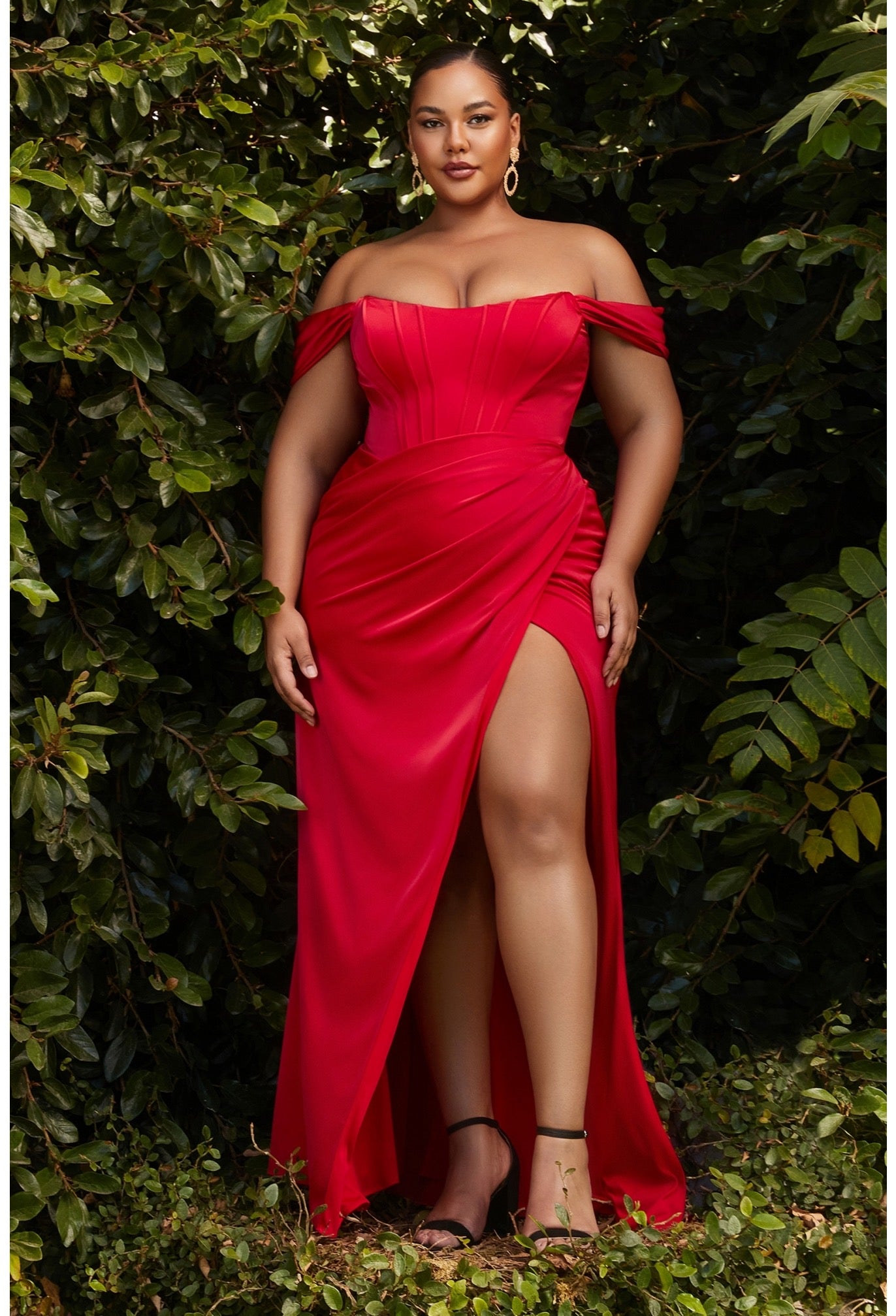 satin corset off the shoulder dress SATIN CORSET OFF THE SHOULDER DRESS-Cinderella 7484c – Brittany's Boutique  Gowns