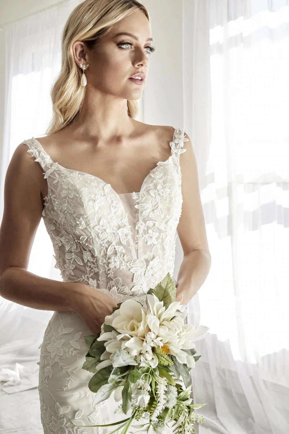 Floral Mermaid Wedding Gown
