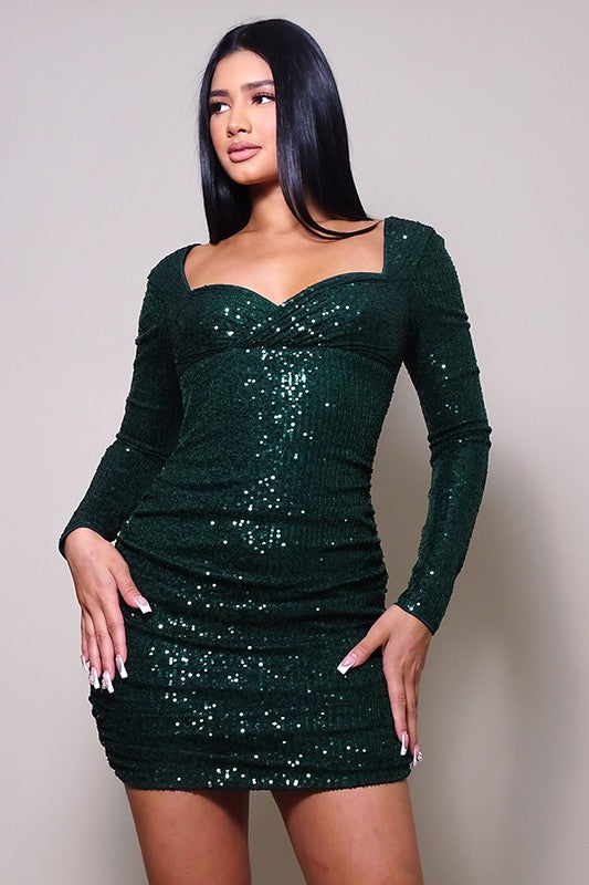 GLOW UP OPEN BACK SEQUIN MINI DRESS