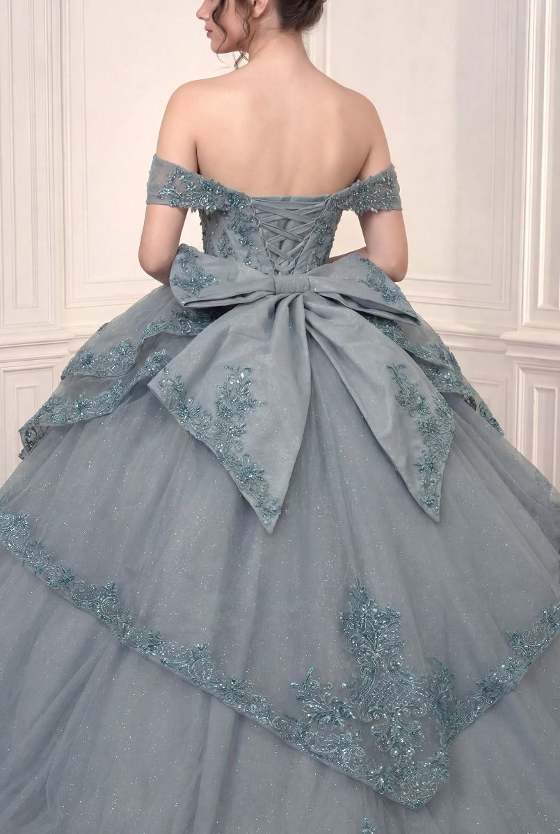 Applique Off Shoulder Ball Gown by Ladivine 15729
