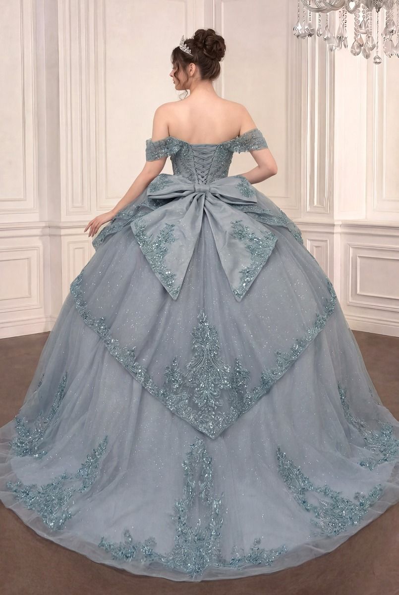 Applique Off Shoulder Ball Gown by Ladivine 15729
