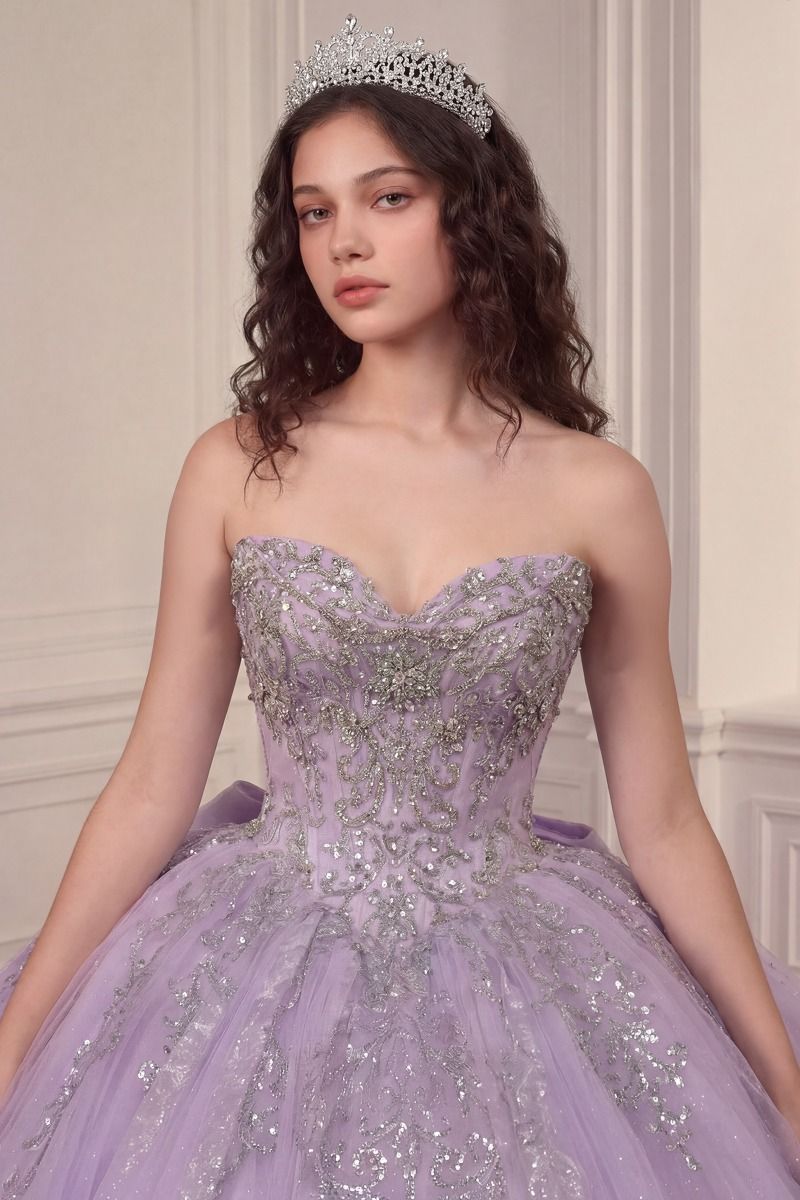 Applique Sweetheart Ball Gown by Ladivine 15730