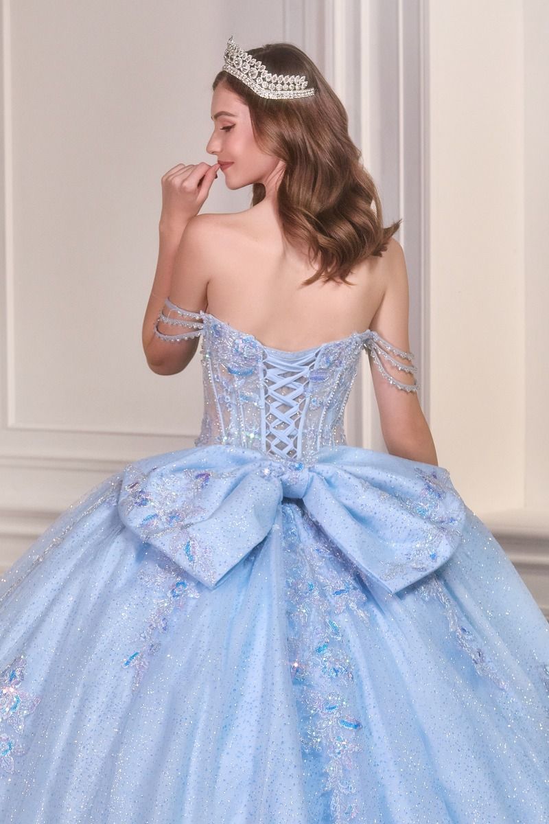 Off Shoulder Corset Ball Gown by Ladivine 15735