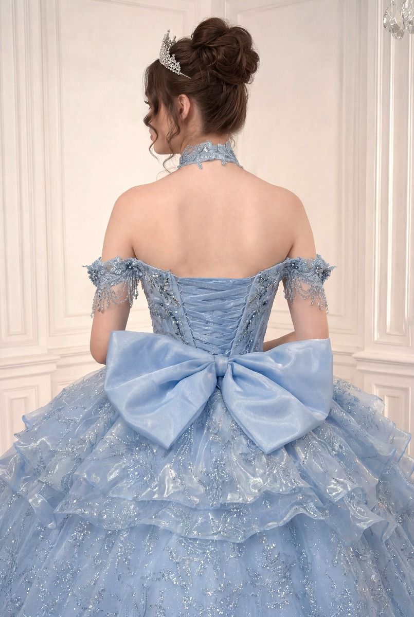 Off Shoulder Ball Gown with Mini Skirt by Ladivine 15742