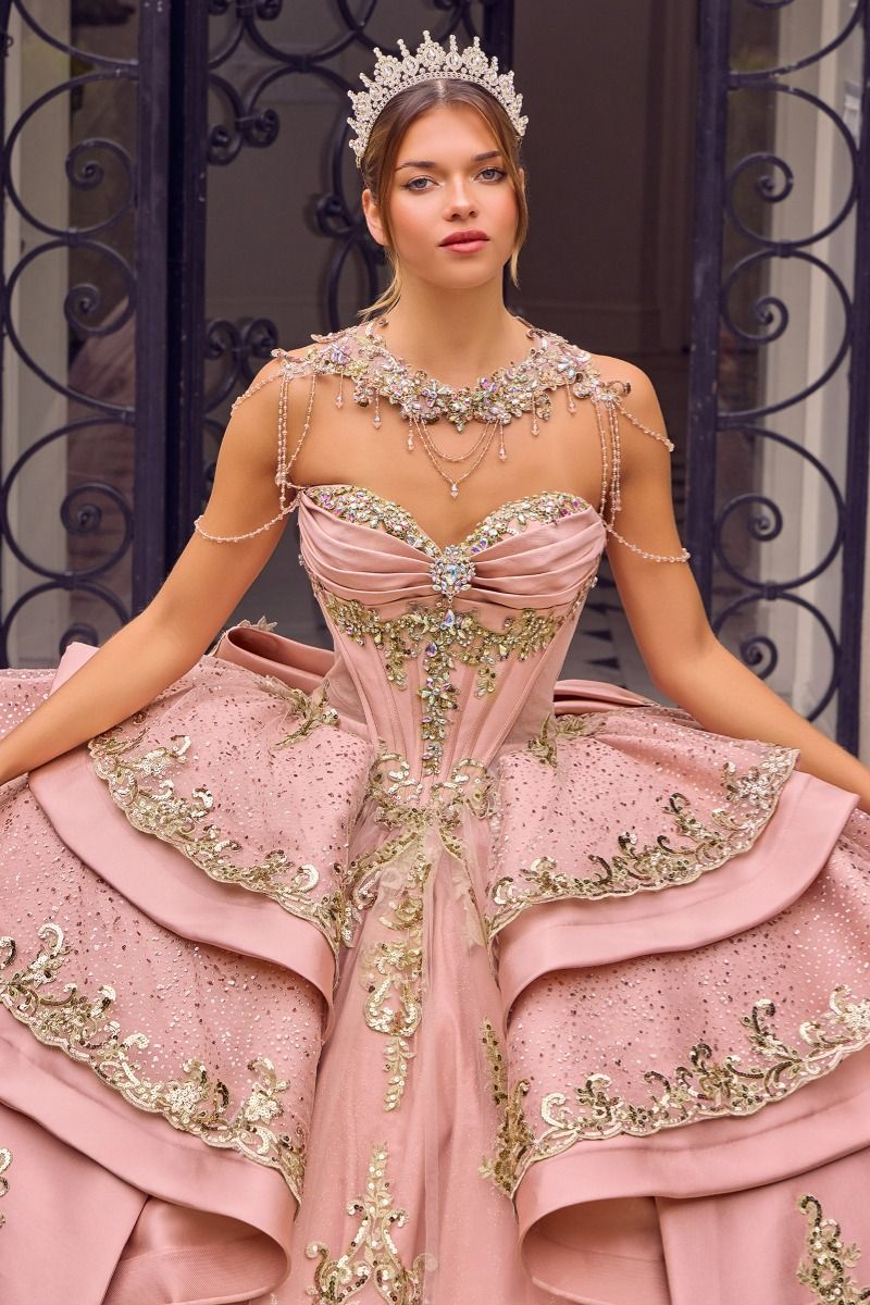 Beaded Sweetheart Ball Gown by Ladivine 15744