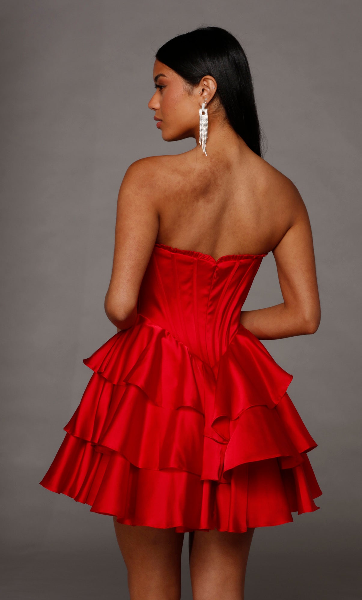 Scoop Neck Ruffle Short Dress by Alyce Paris 30123