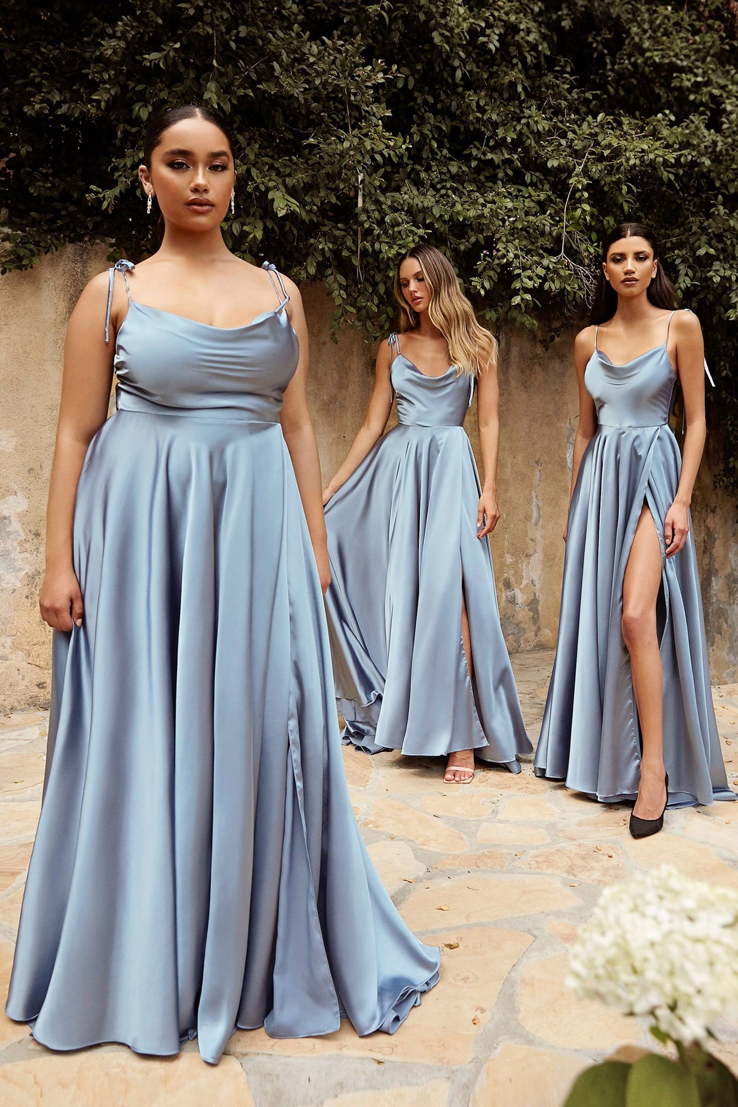 Long Satin A-line Dress BD104