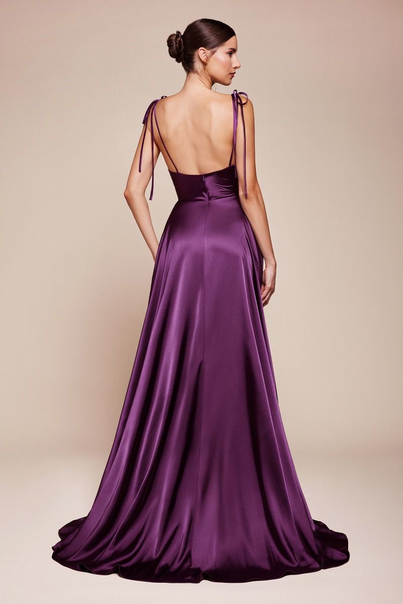 Long Satin A-line Dress BD104