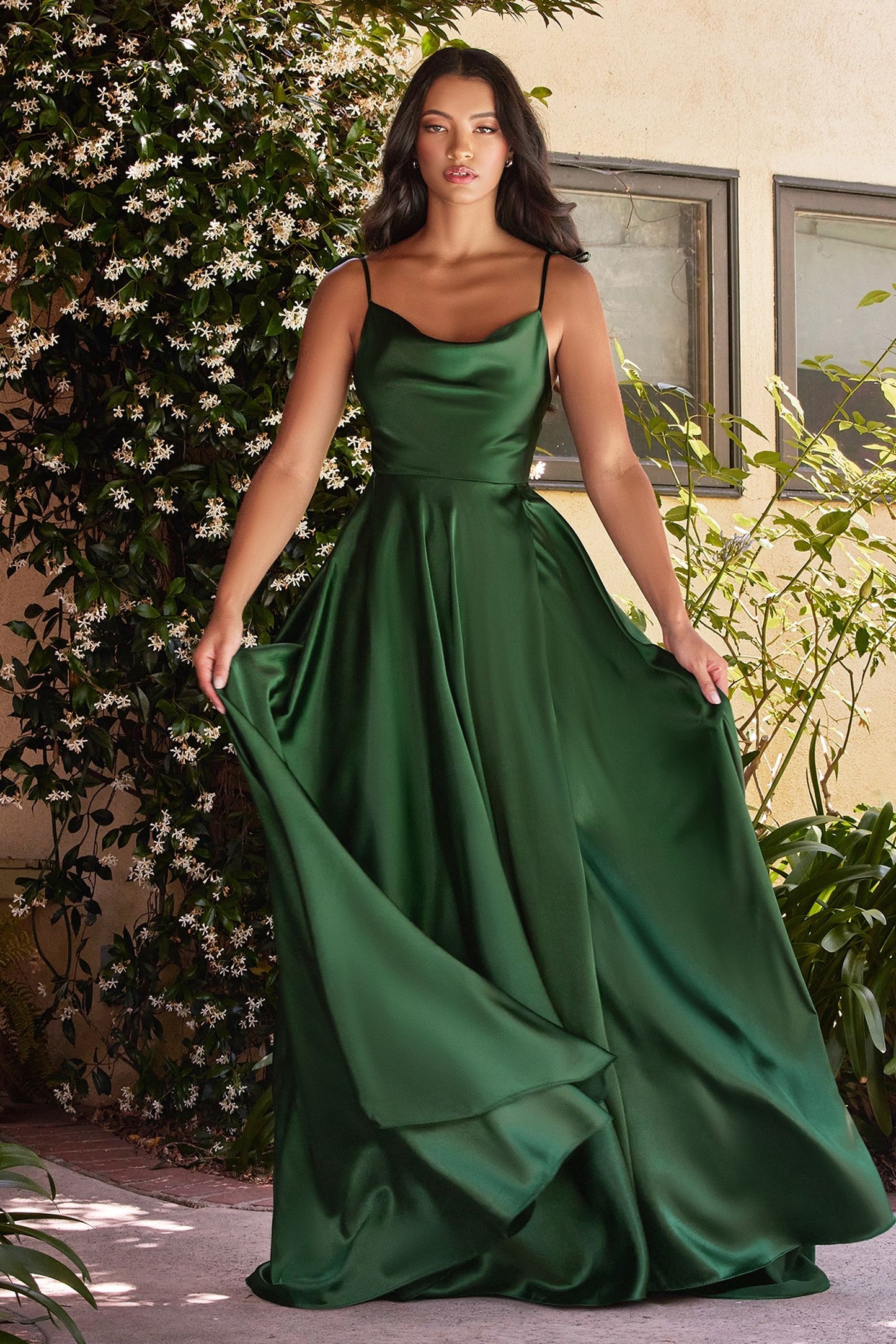 Long Satin A-line Dress BD104