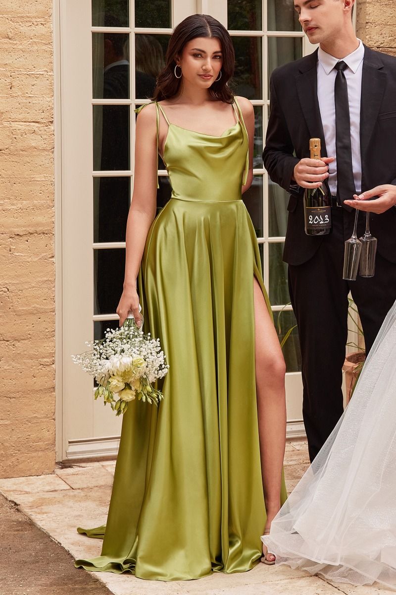 Long Satin A-line Dress BD104