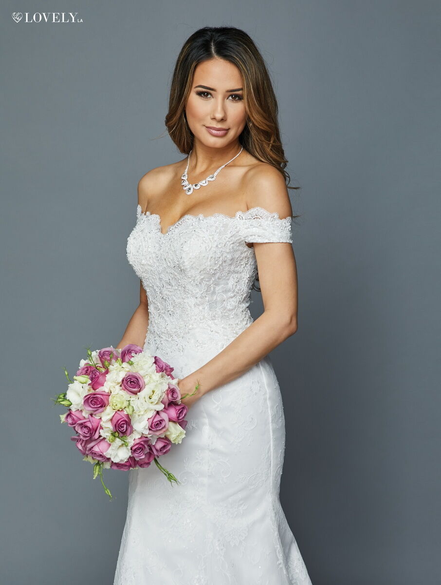 A-LINE BRIDAL GOWN OFF SHOULDER-STYLE 398