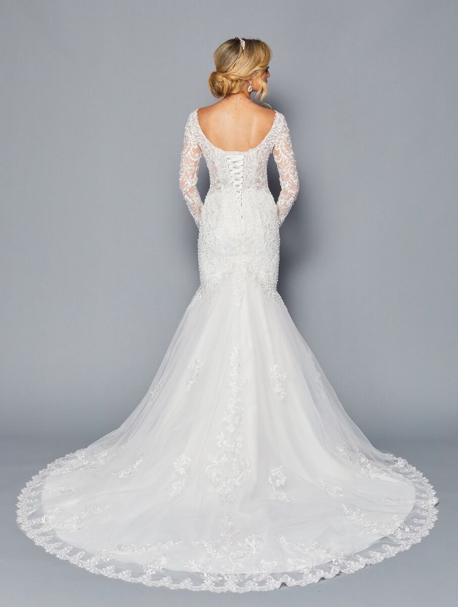 Illusion Bateau Neckline Wedding Dress